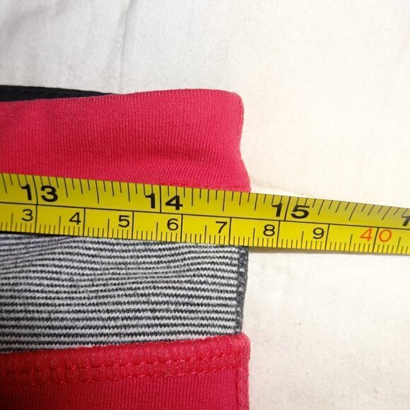 Workout stretch boot cut workout, athletic, black pants pink and grey wide band - Picture 4 of 5